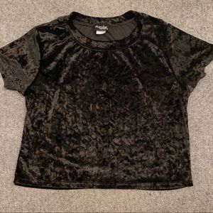 Black Velvet Crop Top